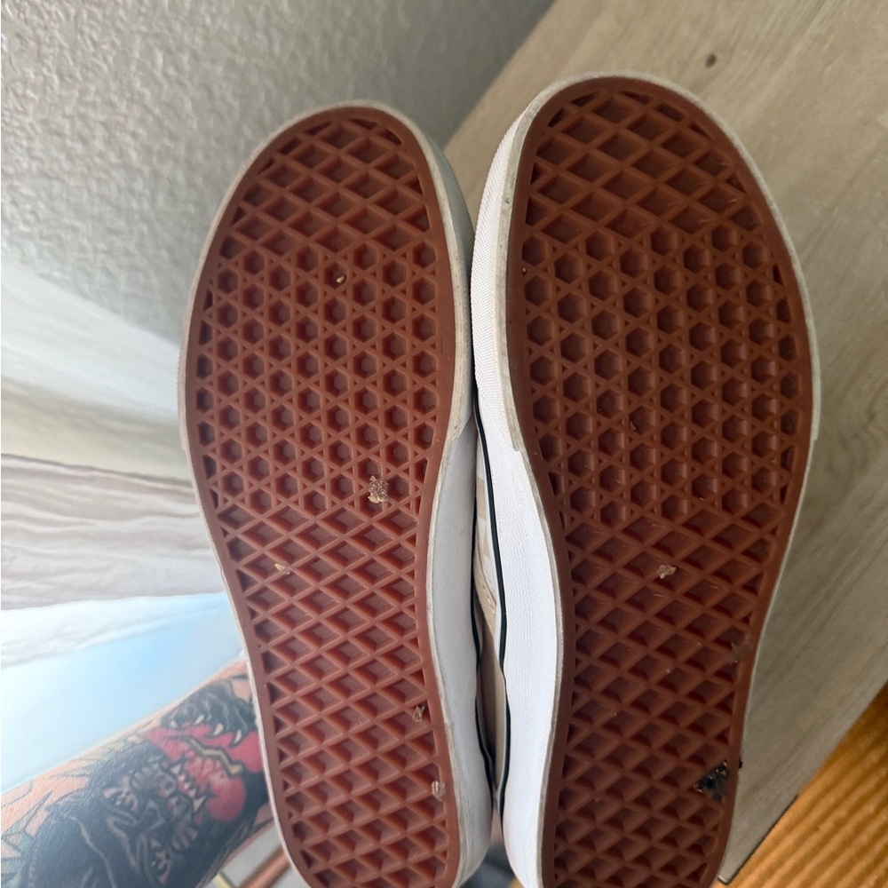 Vans Beige & White Checkerboard Slip-On Sneakers - Picture 3 of 3